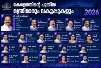 kerala ministers കേരള മന്ത്രിസഭ 2026 മന്ത്രിമാരും വകുപ്പുകളും